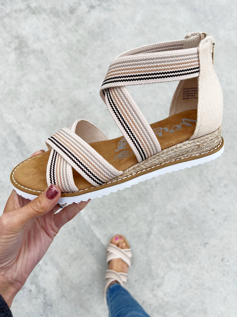 Very G Stick To It Sandals in Natural Stripes