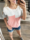 Just Got Started Loving You Color Block Tee