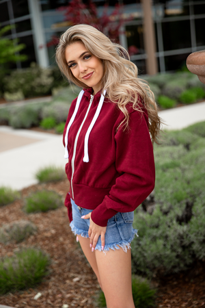 Going Deep Zip Up Crop Hoodie (Multiple Colors) (SALE)