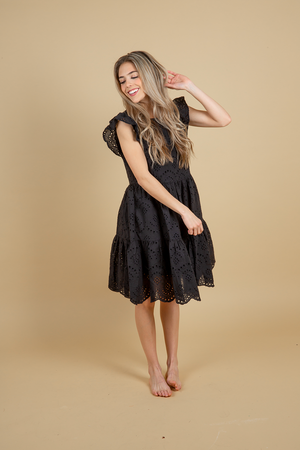 Being Real Eyelet Dress in Black