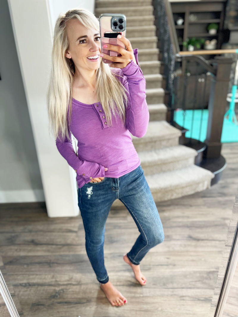 One at a Time Henley Top (Multiple Colors) (SALE)