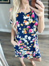 Sunny Days Floral Dress in Navy