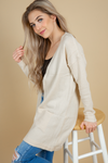 Thinking About You Sweater Cardigan in Taupe (SALE)