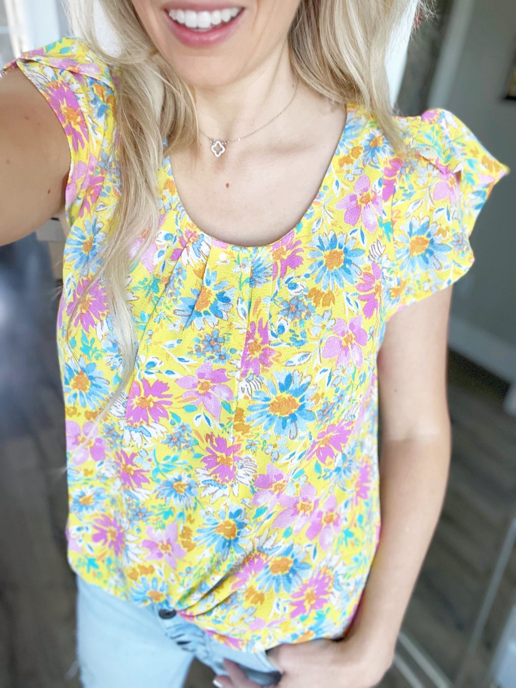 Right Now Floral Blouse in Yellow