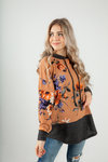 Easy to Miss You Floral Hooded Top in Light Pumpkin (SALE)