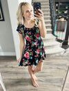 Tell Me I'm Pretty Dress in Black and Bright Floral