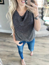 Let's Dance Draped Neck Top