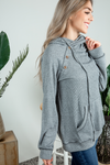 After Ribbed Double Hoodie in Gray (SALE)