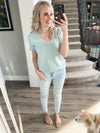 Another Look V-Neck Tee in Sage