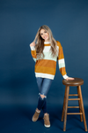 Tell Me Something Color Block Knit Sweater in Mustard, Cream and Mint (SALE)