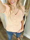 Facts Are Facts Ribbed Top in Light Coral