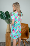 Never Forget Floral Dress in Bright Teal (SALE)