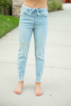 Unbelievable Light Wash Distressed Jogger Pants (SALE)