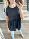 Made Up My Mind Flutter Sleeve Top in Black