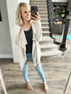 Away Now Fuzzy Cardigan in Ivory