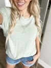 Hello Honey Raglan Short Sleeve Top in Sage