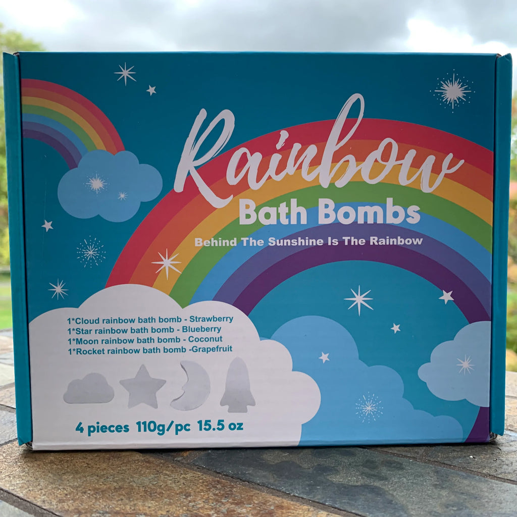 4 Pack of Rainbow Bath Bombs