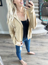More Than Words Full Zip Hoodie in Tan