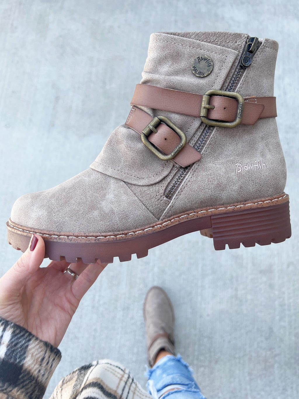 Blowfish Judge Me Booties in Taupe (SALE)