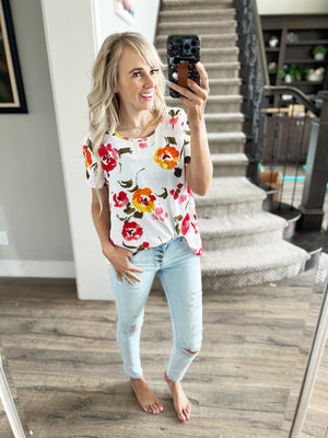 Time to Go Floral Top in Ivory (SALE)