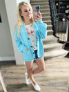 Yours Forever Shacket in Sky Blue (SALE)