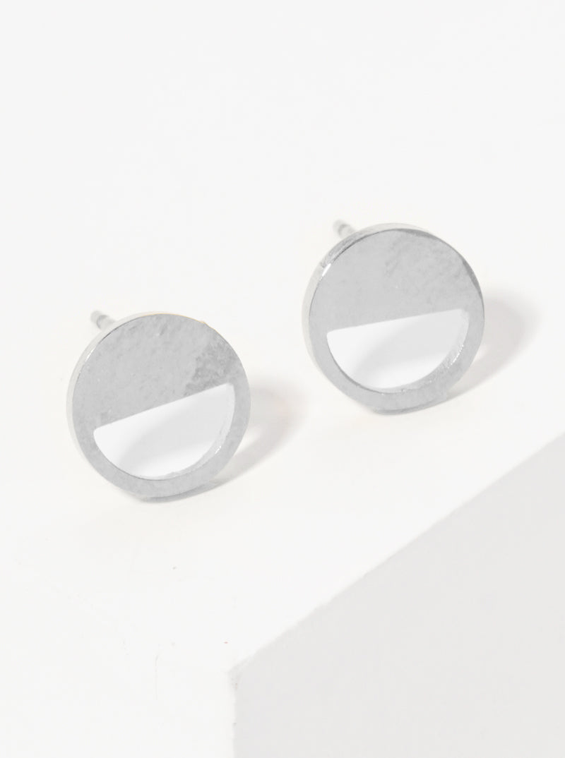 Absolutely Stainless Steel Semi-Circle Stud Earrings
