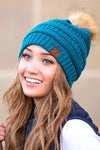 More Than A Feeling CC Classic Fur Pom Beanie (Multiple Colors)
