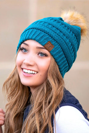 More Than A Feeling CC Classic Fur Pom Beanie (Multiple Colors)