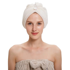 Wake Up On The Right Side Twisty Hair Towel in Cream