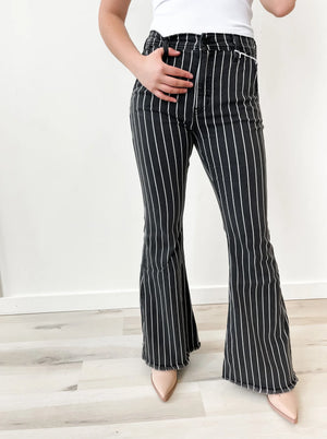 Kancan Quite An Achievement Striped Flare Pants